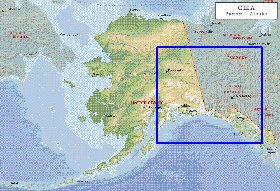 Fisica mapa de Alasca em ingles