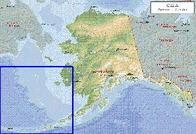 Fisica mapa de Alasca em ingles