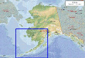 Fisica mapa de Alasca em ingles