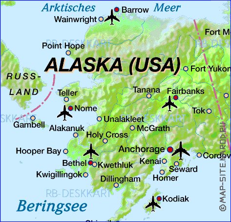 carte de Alaska en allemand