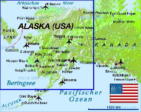 carte de Alaska en allemand