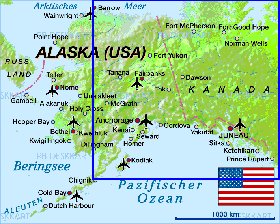 carte de Alaska en allemand