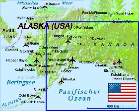 carte de Alaska en allemand