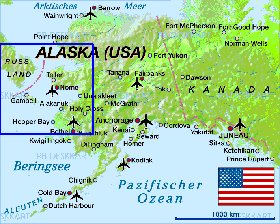 carte de Alaska en allemand