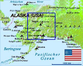 carte de Alaska en allemand