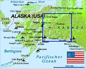 carte de Alaska en allemand