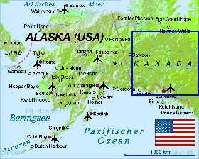 carte de Alaska en allemand