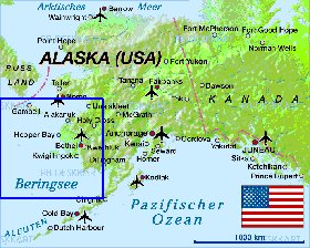 carte de Alaska en allemand