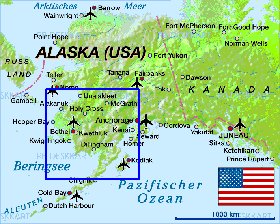 carte de Alaska en allemand