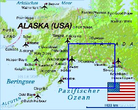 carte de Alaska en allemand