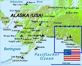 carte de Alaska en allemand