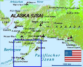 carte de Alaska en allemand