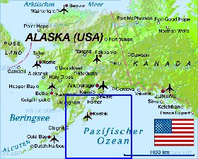 carte de Alaska en allemand