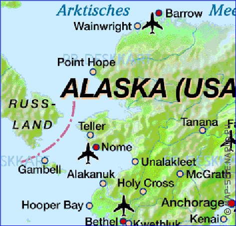 carte de Alaska en allemand