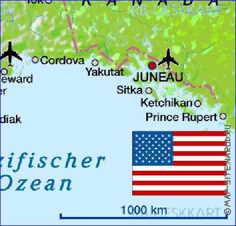 carte de Alaska en allemand