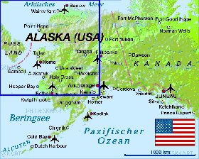 carte de Alaska en allemand