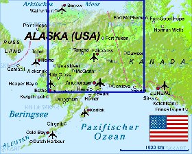 carte de Alaska en allemand