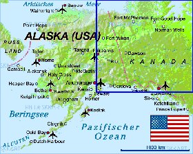 carte de Alaska en allemand