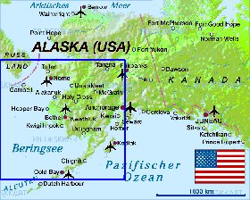 carte de Alaska en allemand