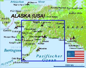 carte de Alaska en allemand