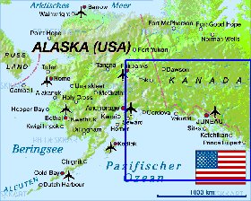 carte de Alaska en allemand