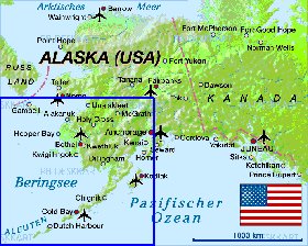 carte de Alaska en allemand