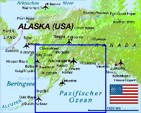 carte de Alaska en allemand