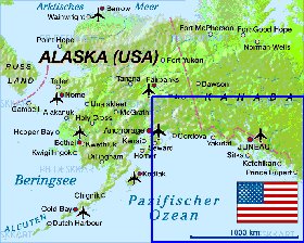 carte de Alaska en allemand