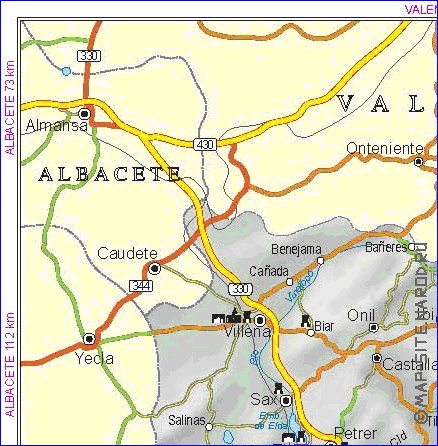 carte de  la province Province d'Alicante