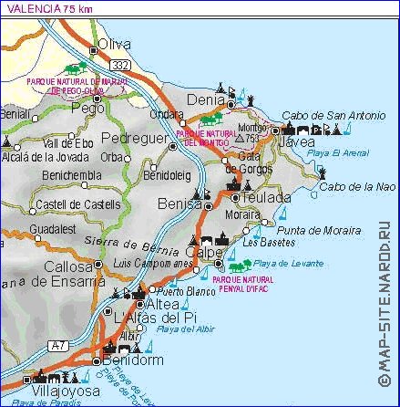 carte de  la province Province d'Alicante