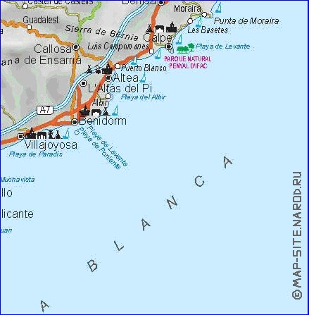 carte de  la province Province d'Alicante