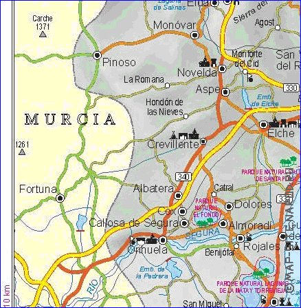 mapa de  provincia Provincia de Alicante