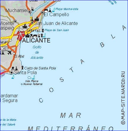 carte de  la province Province d'Alicante