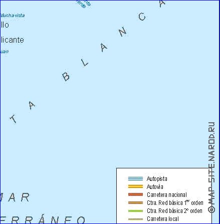 carte de  la province Province d'Alicante