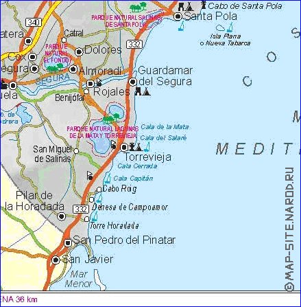 carte de  la province Province d'Alicante