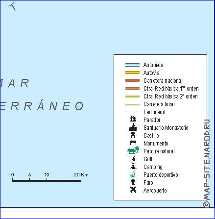 carte de  la province Province d'Alicante