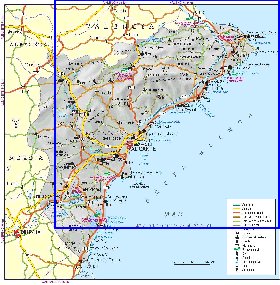 carte de  la province Province d'Alicante