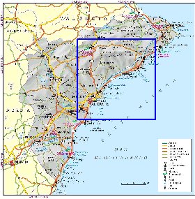 carte de  la province Province d'Alicante