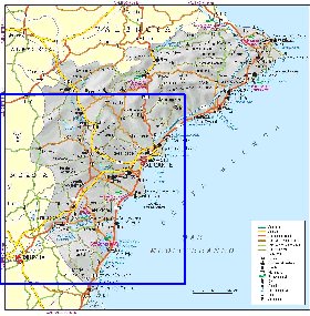 carte de  la province Province d'Alicante