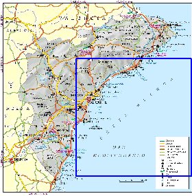 carte de  la province Province d'Alicante