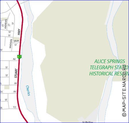 mapa de Alice Springs