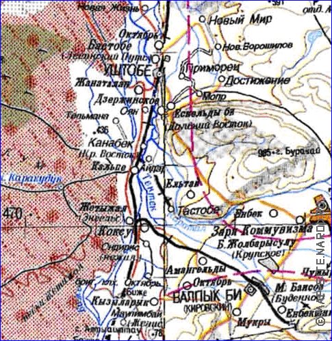 carte de Oblys d'Almaty