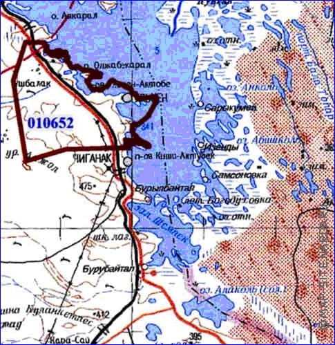 carte de Oblys d'Almaty