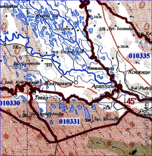 carte de Oblys d'Almaty