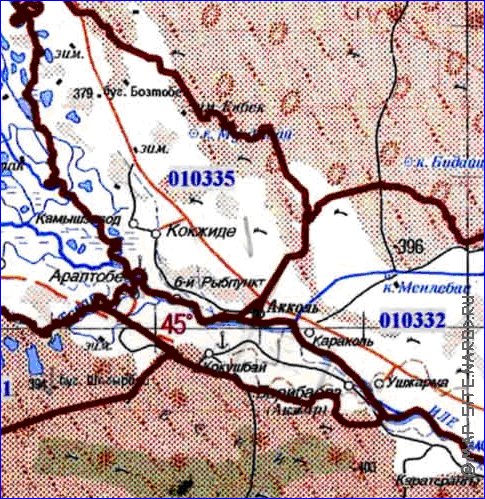 carte de Oblys d'Almaty