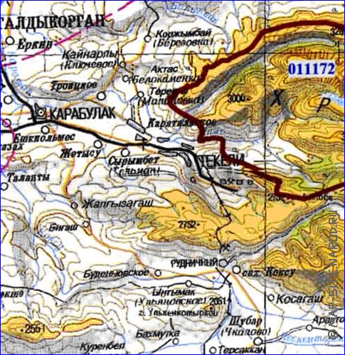 carte de Oblys d'Almaty