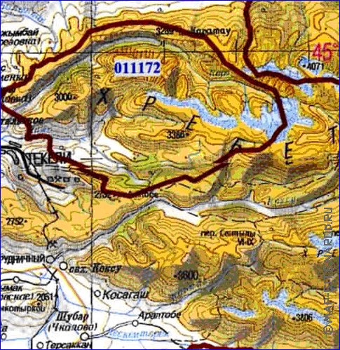 carte de Oblys d'Almaty