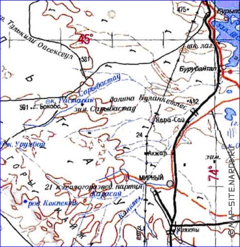 carte de Oblys d'Almaty