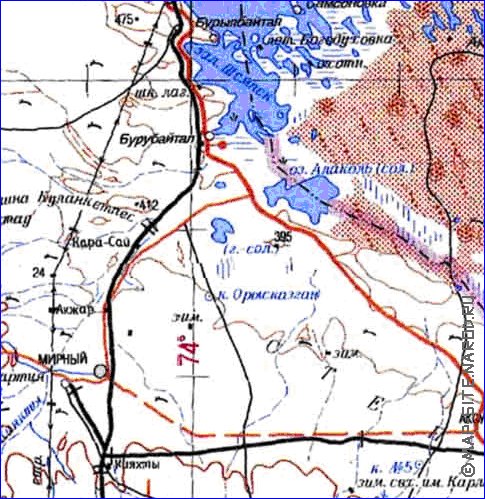 carte de Oblys d'Almaty