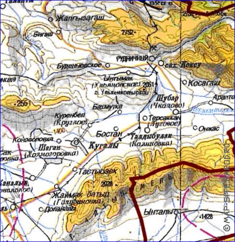 carte de Oblys d'Almaty